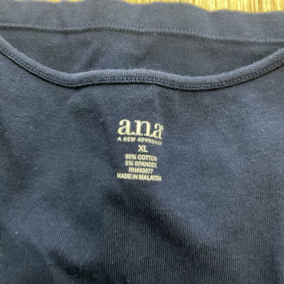 A.N.A Lot 2 Razorback Tank Tops Blue White Striped Navy XL Sleeveless - Picture 3 of 9